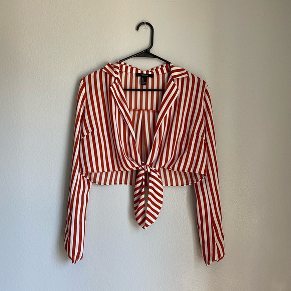 Orange and white striped crop top - Picture 1 of 1